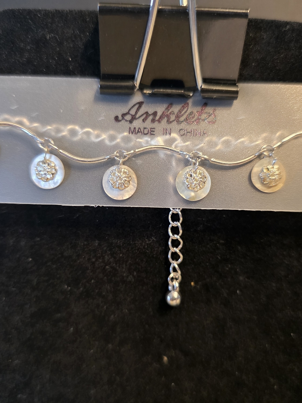 #516 Silver Disc Charm Ankle Bracelet